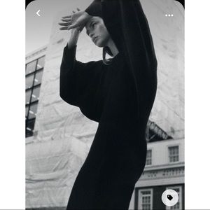 COS black fitted knit wool blend dress